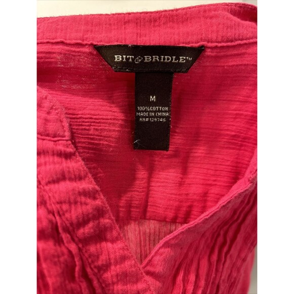 BIT & BRIDLE Sleeveless Top Tank Pink Size Medium - Picture 3 of 4